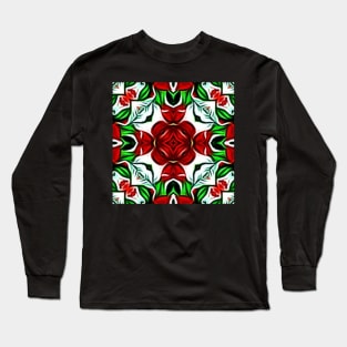 Red and Green Christmas Pattern Number 4 Long Sleeve T-Shirt